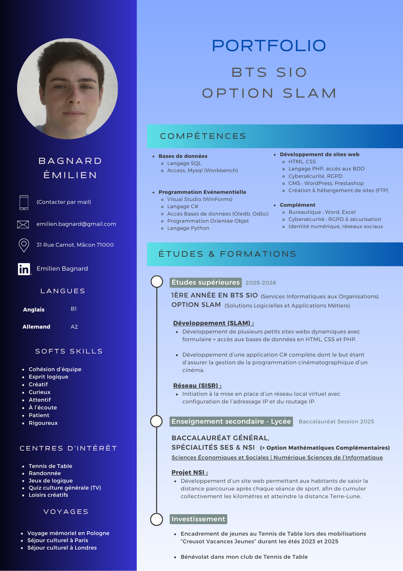 CV d'Emilien Bagnard